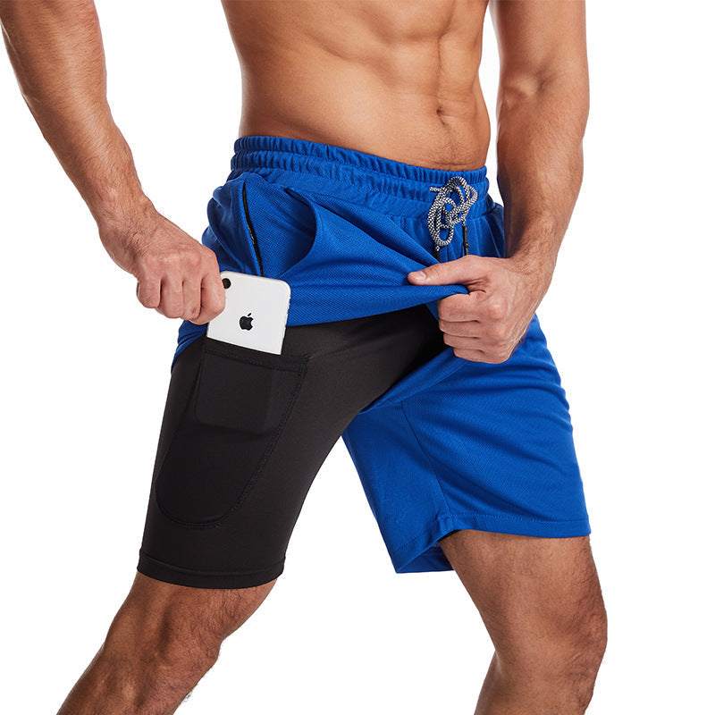 Men's 2-in-1 Sporty Swim Shorts with Drawstring