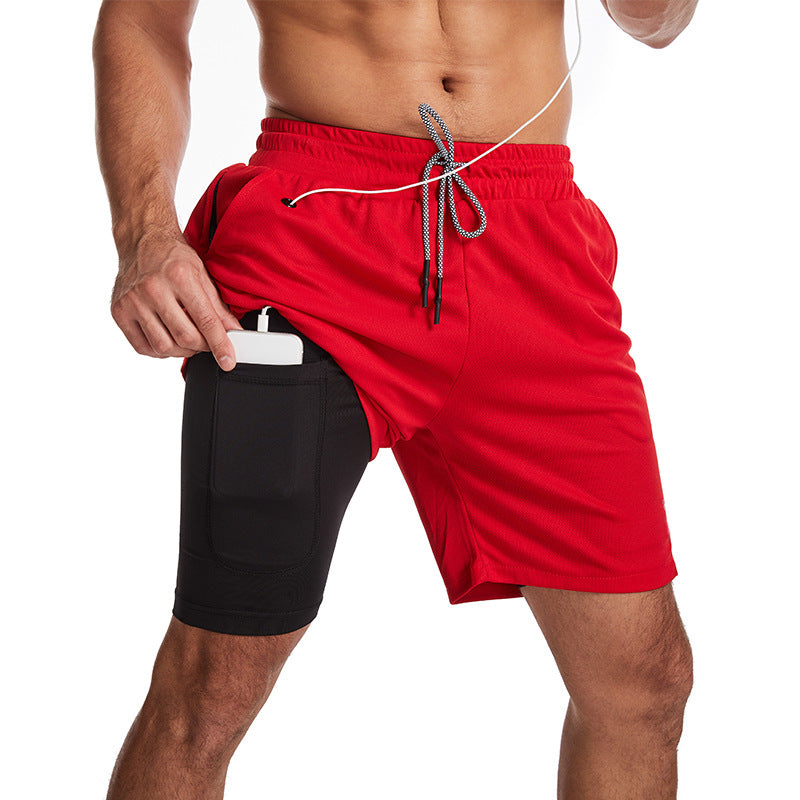 Men's 2-in-1 Sporty Swim Shorts with Drawstring