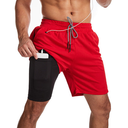 Men's 2-in-1 Sporty Swim Shorts with Drawstring