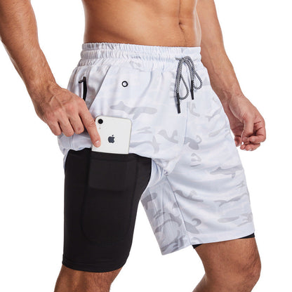 Men's 2-in-1 Sporty Swim Shorts with Drawstring