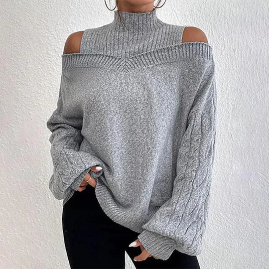Elegant Long-Sleeve Top with Open Shoulder