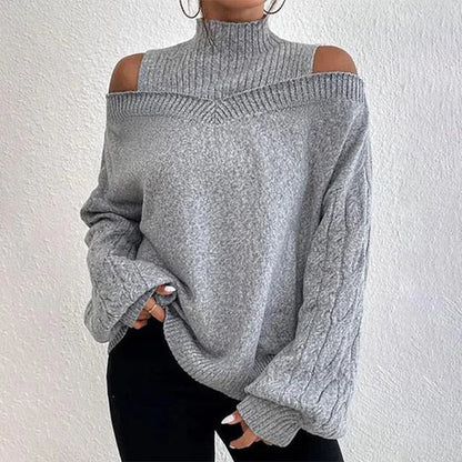 Elegant Long-Sleeve Top with Open Shoulder