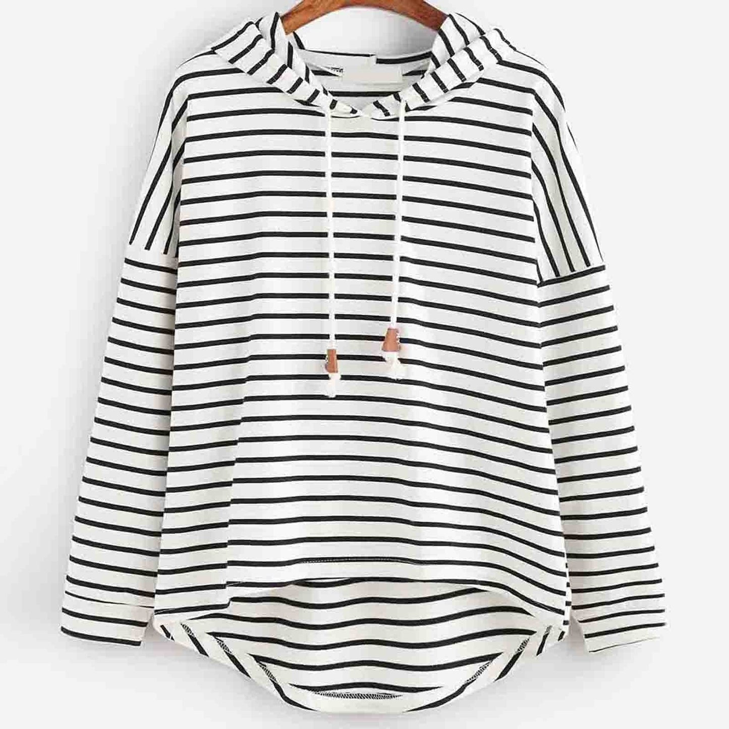 Hoodie Striped Pattern Comfortable Loose-fitting