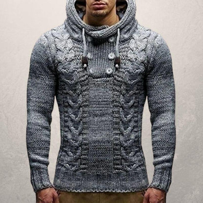 Wool Sweater Hood Slim Fit Modern Fit