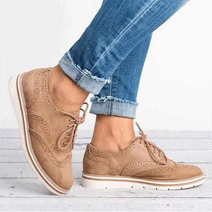 Stylish Women's Leather Lace-up Shoes