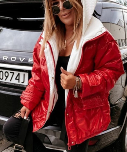 Women's Waterproof Quilted Jacket - Warm Winter Jacket with Hood