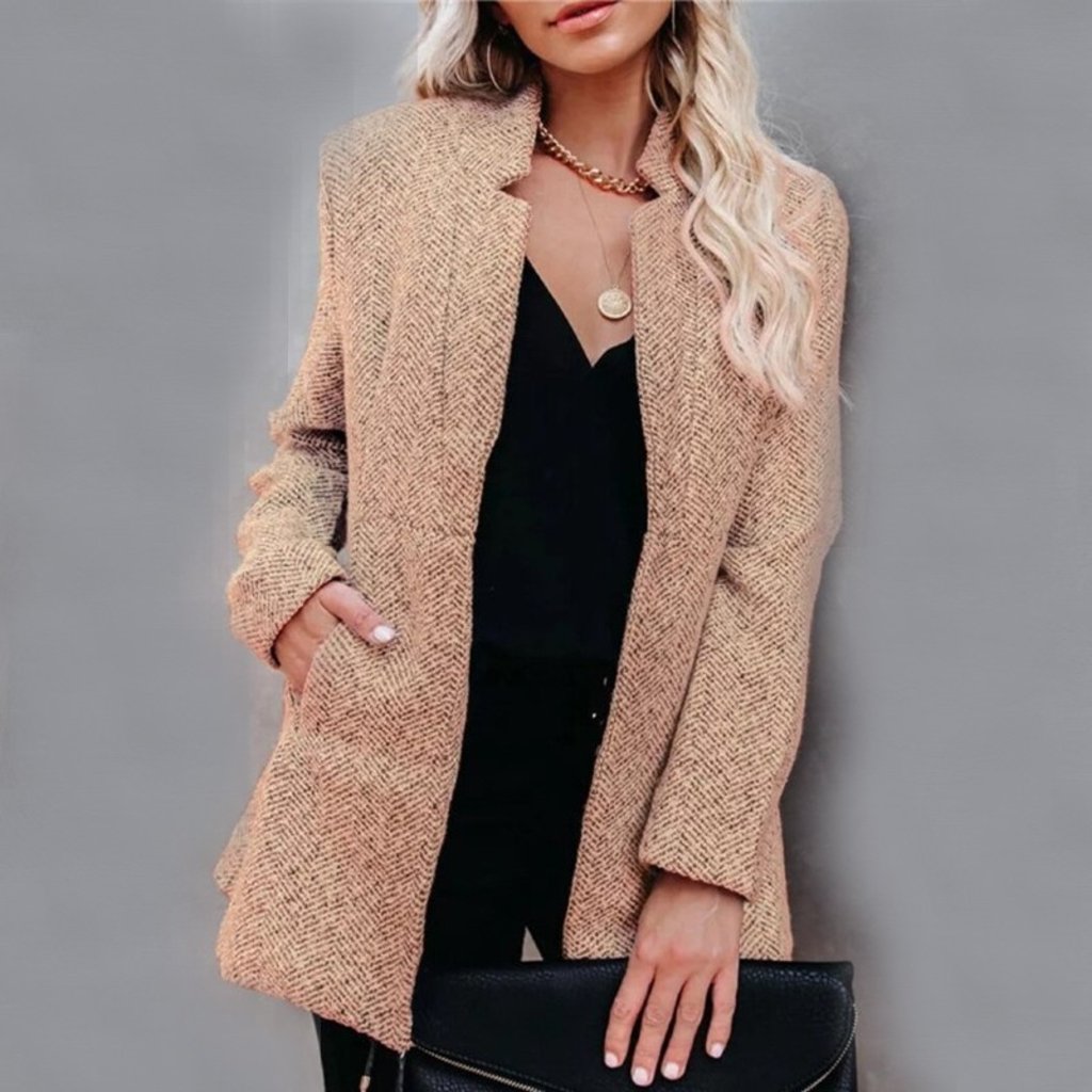 Women's Modern Stand-up Collar Mid-Length Coat
