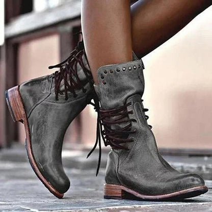 Women's Leather Lace-up Boots Elegance