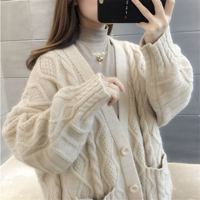 Women's Long Warm Thick Cardigan