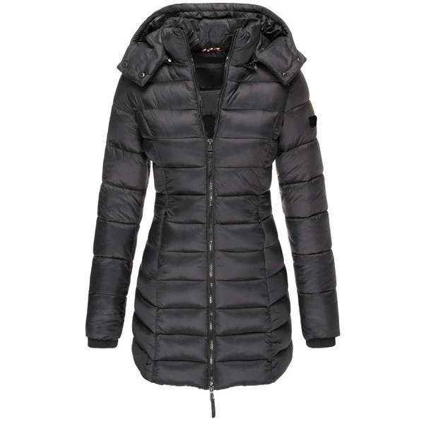 Women's Long Winter Jacket Hooded Down Filled