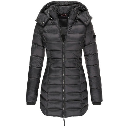 Women's Long Winter Jacket Hooded Down Filled