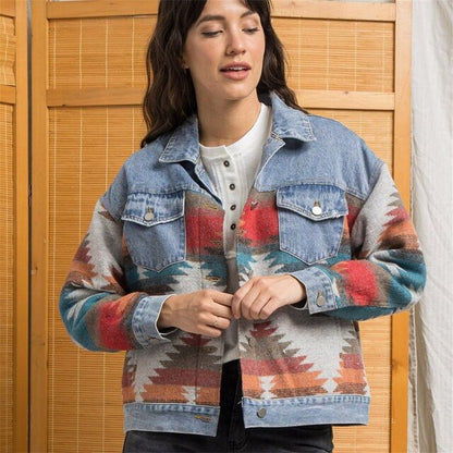 Stylish Aztec Jacket Colorful Vintage Look