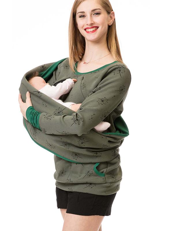 Maternity Nursing Sweater Practical With Floral Print