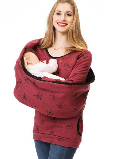 Maternity Nursing Sweater Practical With Floral Print
