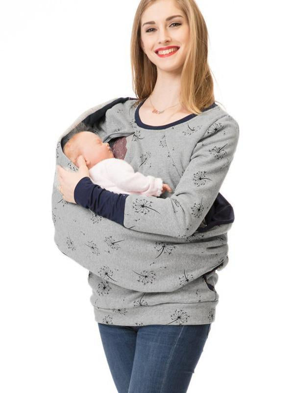 Maternity Nursing Sweater Practical With Floral Print