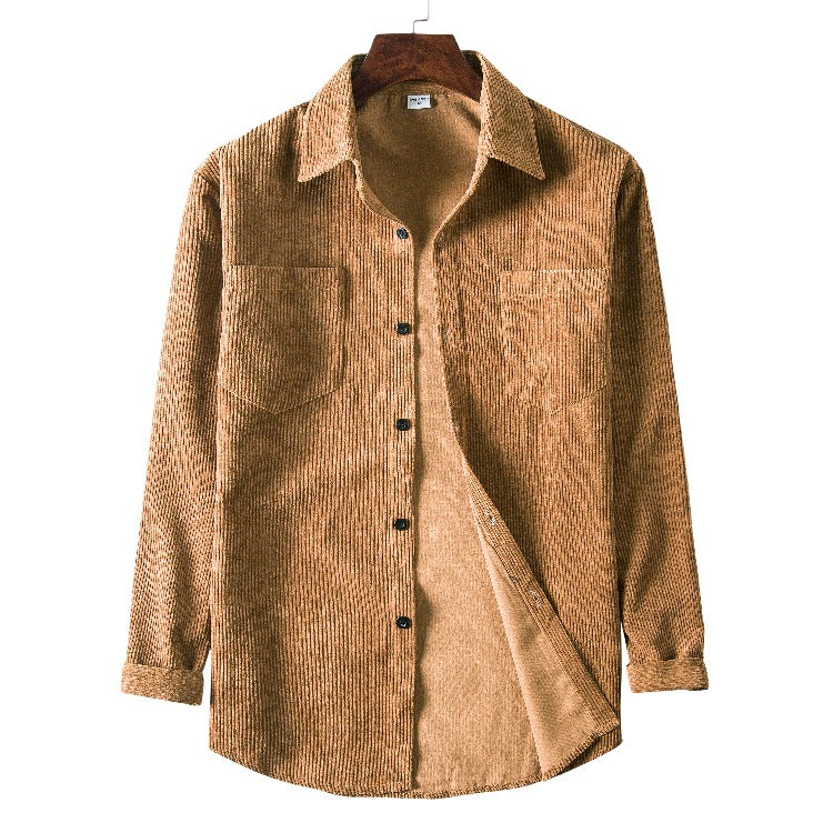 Men's Corduroy Shirt Modern Textured with Chest Pockets