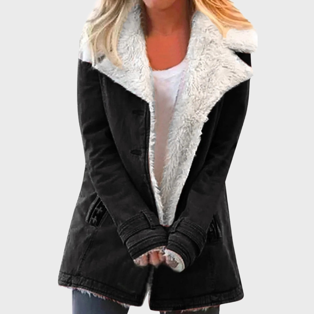 Winter Parka Coat Faux Lambskin Lined