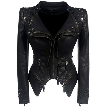 Biker Leather Jacket Slim Fit