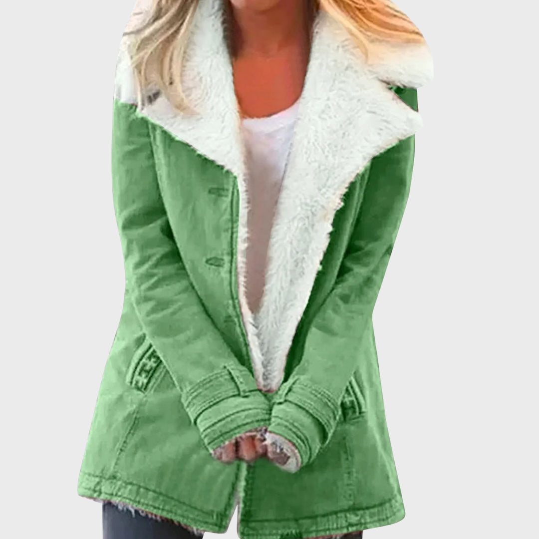 Winter Parka Coat Faux Lambskin Lined