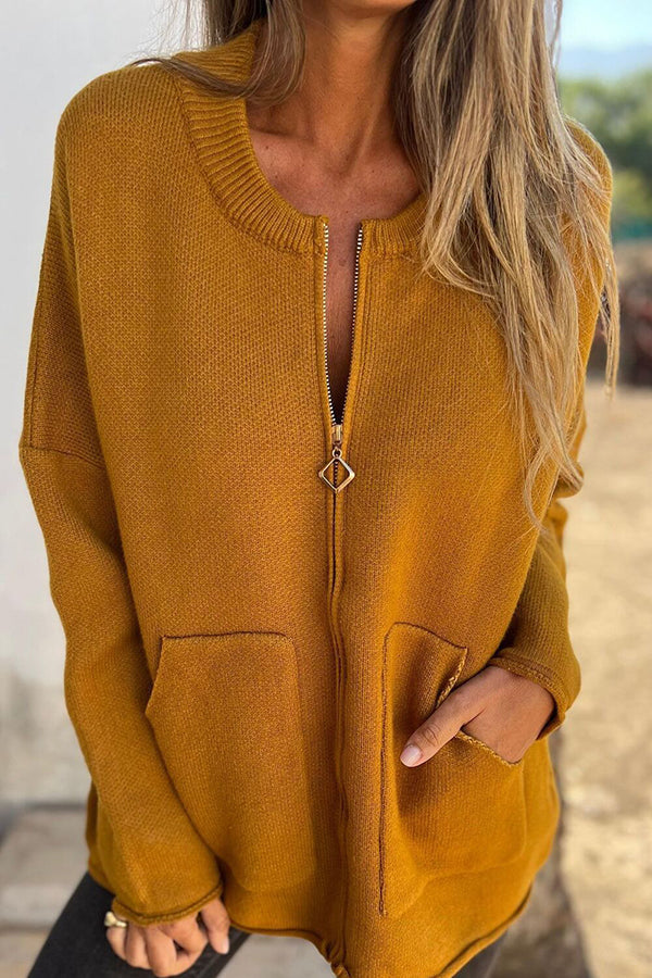 Classic Cardigan Round Neck Long Sleeve Casual