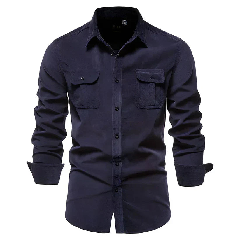 Men's Modern Brown Corduroy Shirt