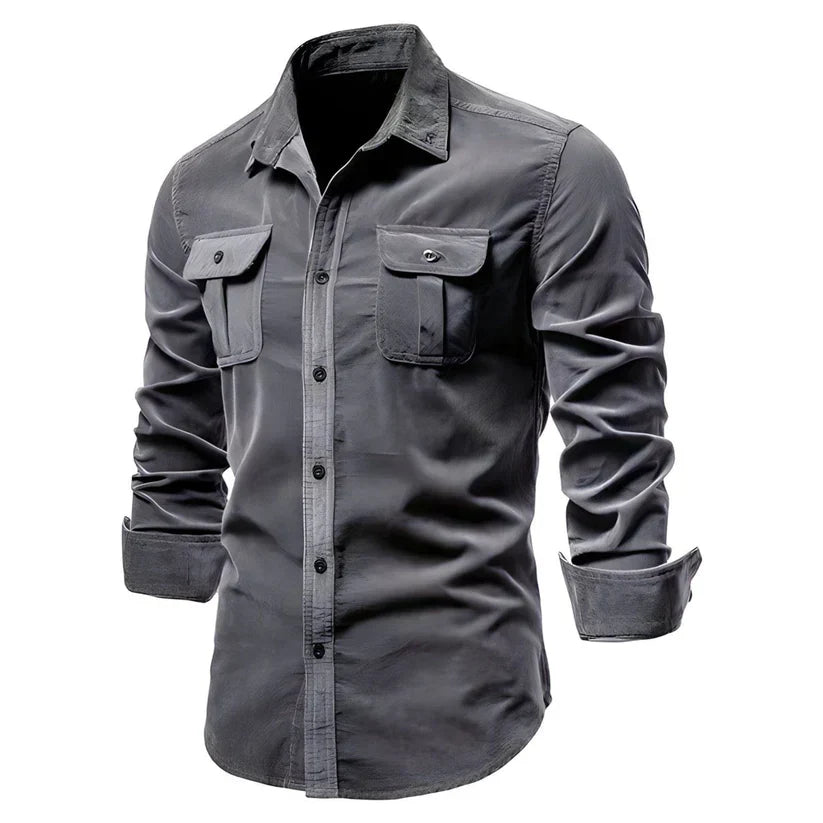 Men's Modern Brown Corduroy Shirt