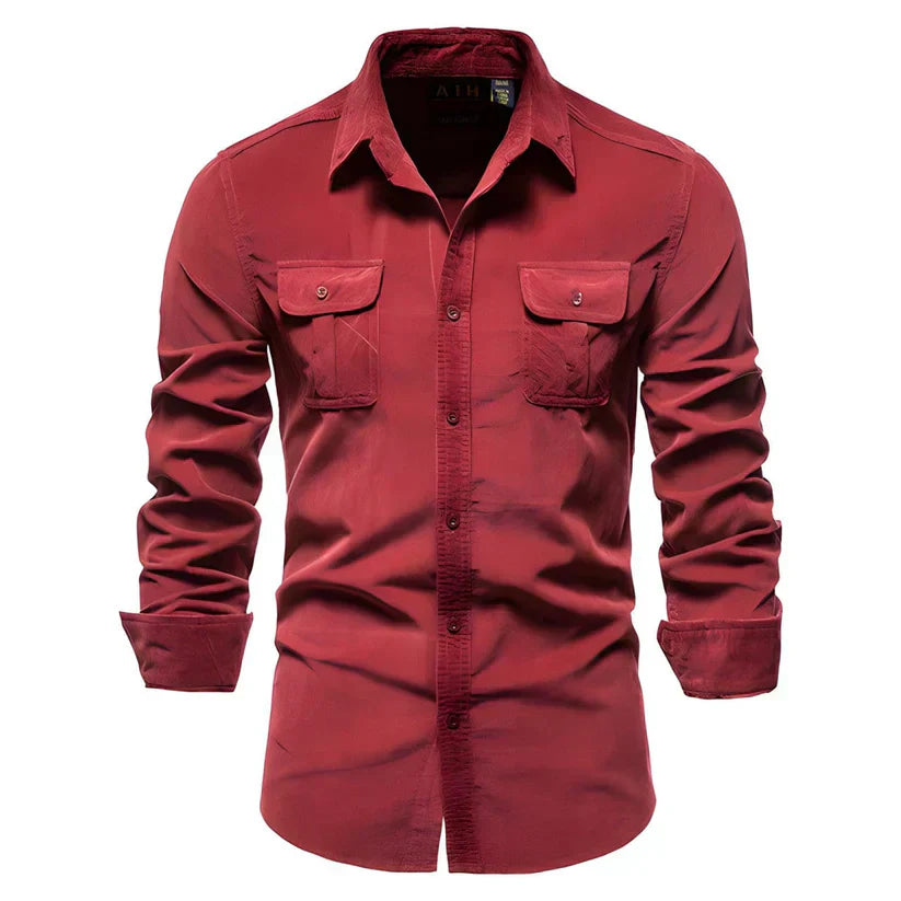 Men's Modern Brown Corduroy Shirt