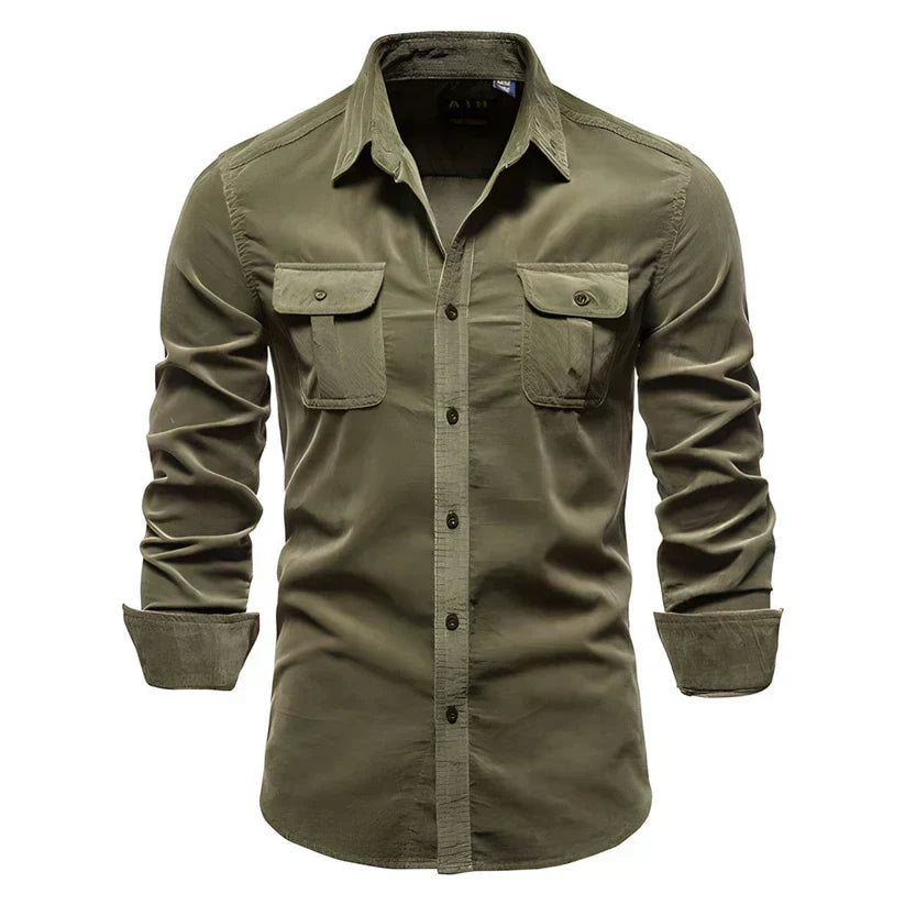 Men's Modern Brown Corduroy Shirt