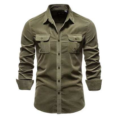 Men's Modern Brown Corduroy Shirt