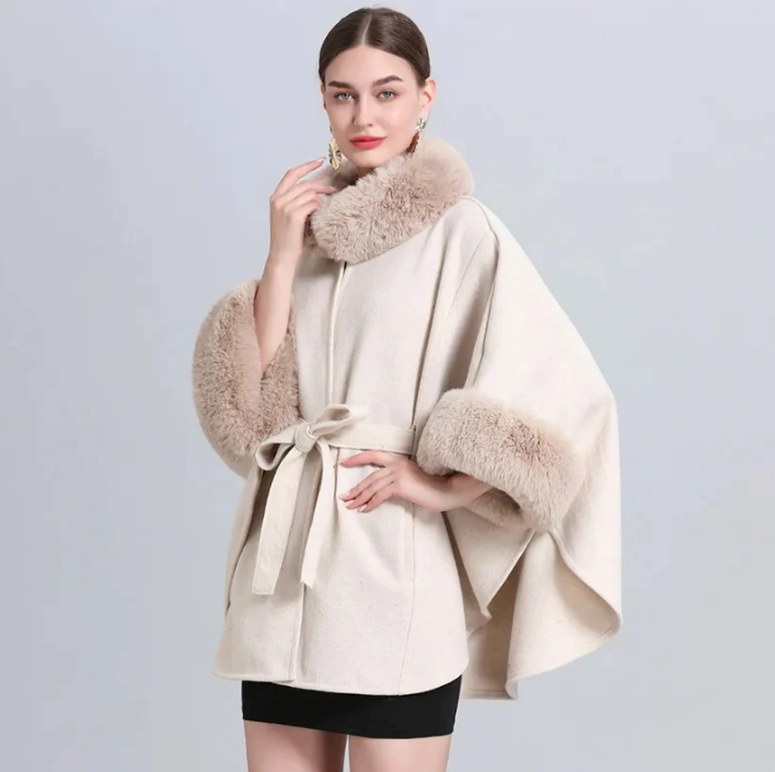 Winter-Mantel Cape Damen Elegant - IdealeKleiden
