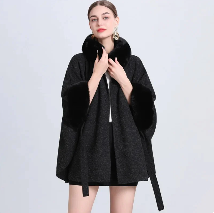 Women's Elegant Winter Cape Coat