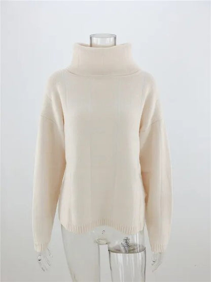 Alma Women's Plaid Turtleneck Sweater Modern