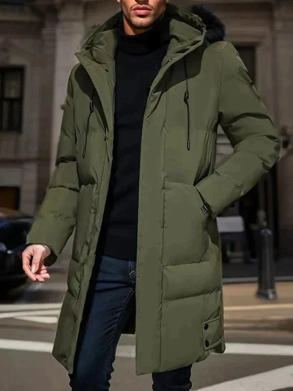 Men's Winter Puffer Hooded Long Jacket
