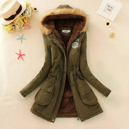 Warm Winter Jacket Women Hooded Lined