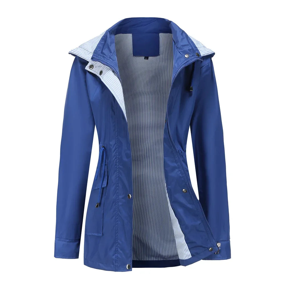 Women's Waterproof Wind Jacket With Detachable Hood