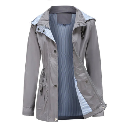 Women's Waterproof Wind Jacket With Detachable Hood