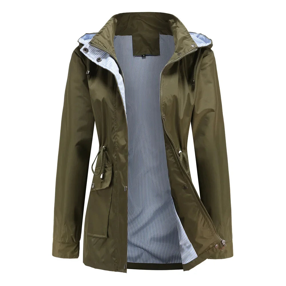 Women's Waterproof Wind Jacket With Detachable Hood