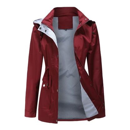 Women's Waterproof Wind Jacket With Detachable Hood