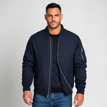 Stylish Men's Classic Design Bomber Jacket