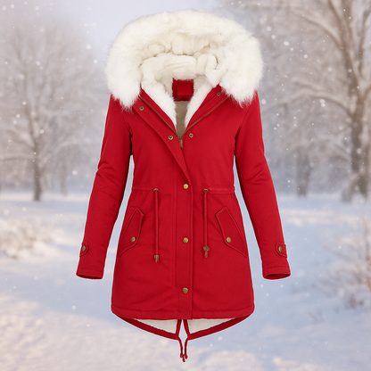 Elegant Winter Parka Faux Fur Coat for Women