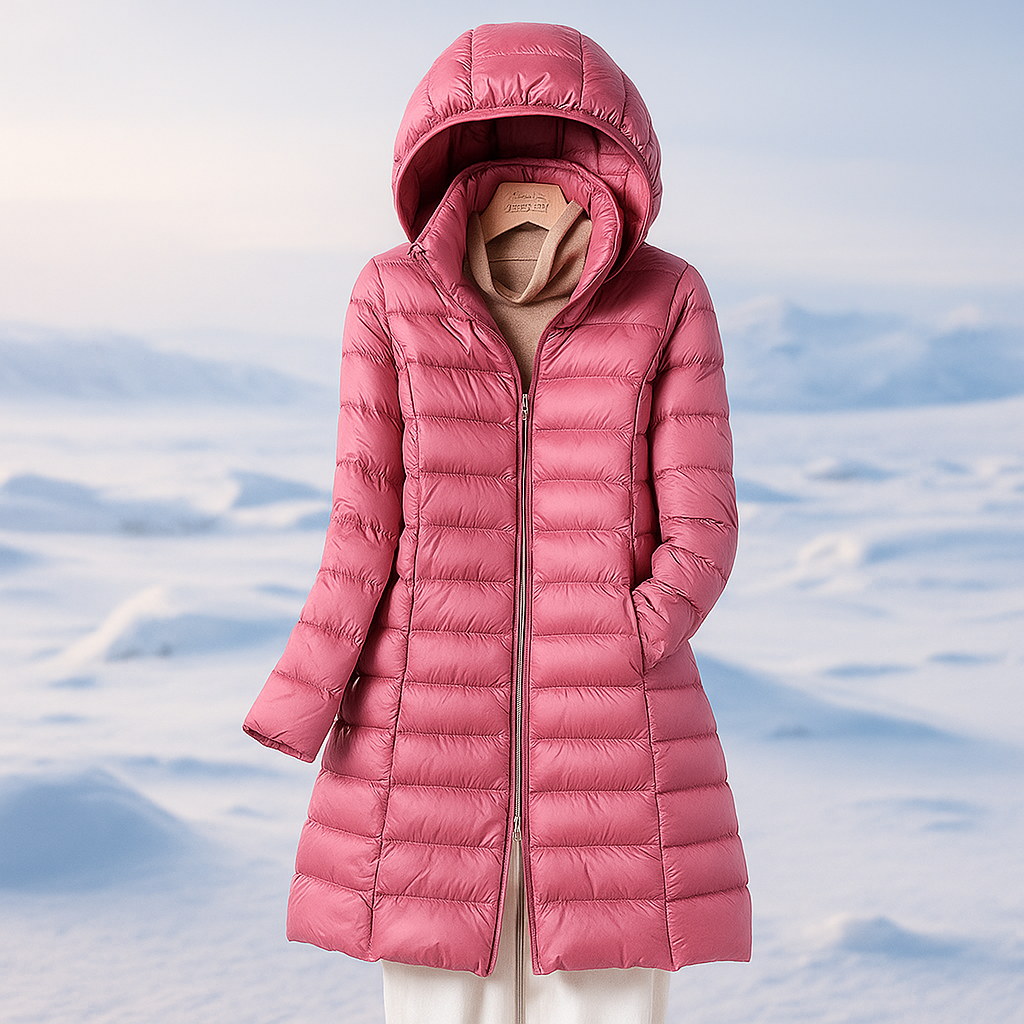 Stylish Quilted Coat Women Hood Warm