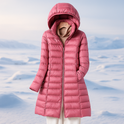Stylish Quilted Coat Women Hood Warm