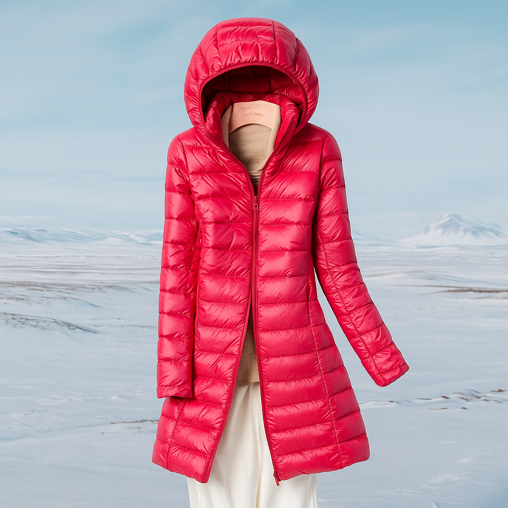 Stylish Quilted Coat Women Hood Warm