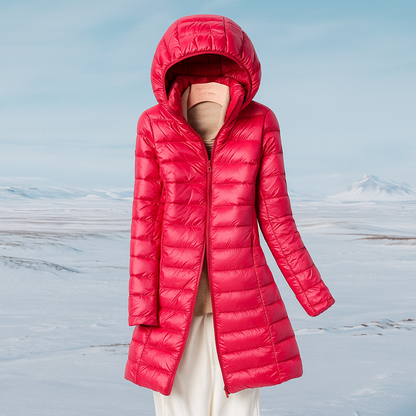 Stylish Quilted Coat Women Hood Warm