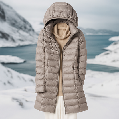 Stylish Quilted Coat Women Hood Warm