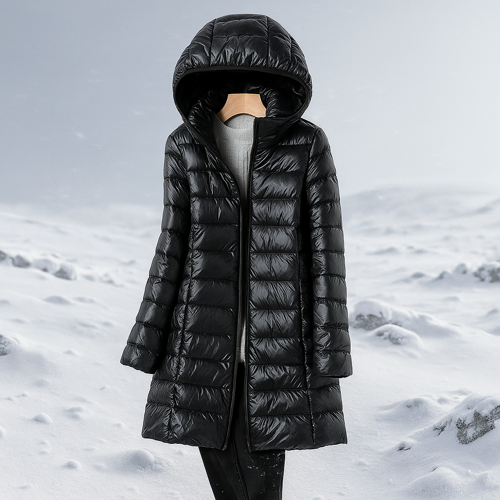 Stylish Quilted Coat Women Hood Warm
