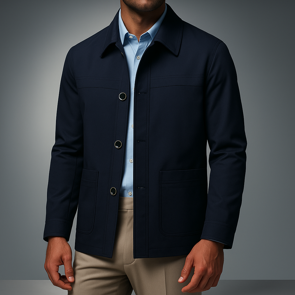 Vegane Outdoor-Jacke mit Taschen und Knöpfen - IdealeKleiden