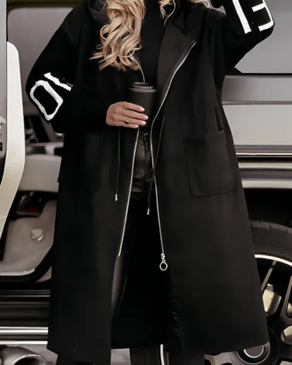 Comfortable Hoodie with Knit Sleeves