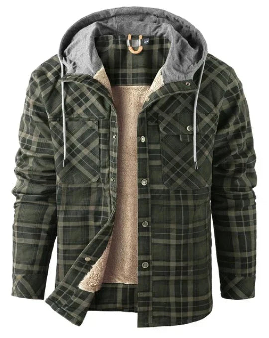 Herren Outdoor-Jacke Kariert Isoliert Wasserfest