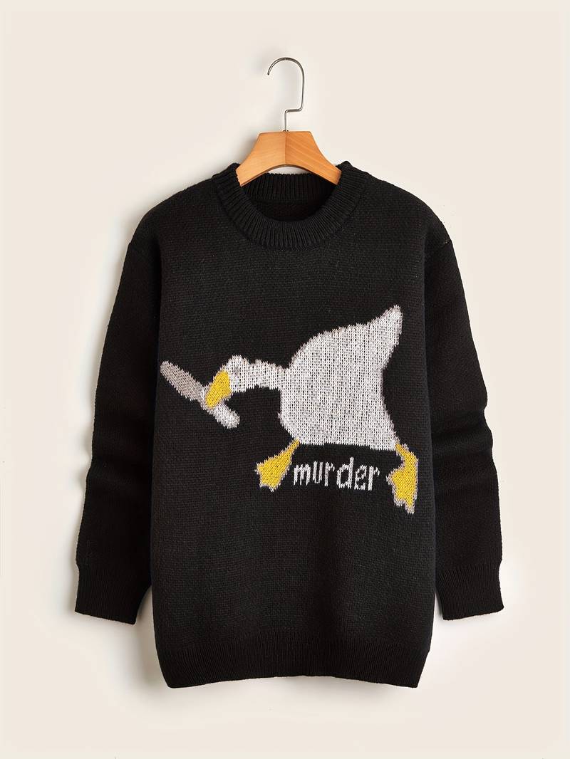 Funny Duck Sweater Men Cartoon Design